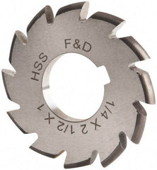 Made in USA - 1/8" Radius, 1/4" Circle Diam, 2-1/2" Cutter Diam, Arbor Connection, Convex Radius Cutter - High Speed Steel, Uncoated, Form Relieved, 12 Teeth - Caliber Tooling