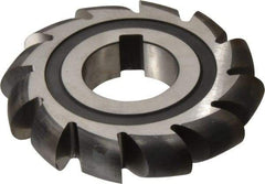 Made in USA - 5/16" Radius, 5/8" Circle Diam, 3-1/2" Cutter Diam, Arbor Connection, Convex Radius Cutter - High Speed Steel, Uncoated, Form Relieved, 12 Teeth - Caliber Tooling