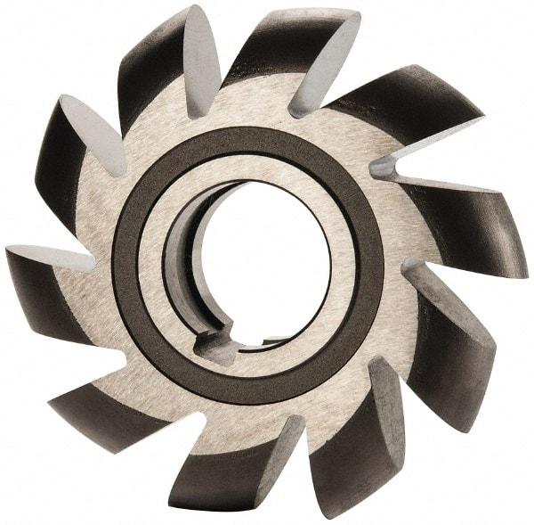 Made in USA - 1/2" Radius, 1" Circle Diam, 3-1/4" Cutter Diam, Arbor Connection, Convex Radius Cutter - High Speed Steel, Uncoated, Form Relieved, 12 Teeth - Caliber Tooling