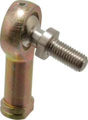 Alinabal - 1/4" ID, 3/4" Max OD, 1,650 Lb Max Static Cap, Spherical Rod End - 1/4-28 LH, 3/8" Shank Diam, 3/4" Shank Length, Steel with Molded Nyloy Raceway - Caliber Tooling