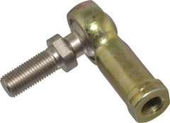 Alinabal - 3/8" ID, 1" Max OD, 3,250 Lb Max Static Cap, Spherical Rod End - 3/8-24 LH, 9/16" Shank Diam, 15/16" Shank Length, Steel with Molded Nyloy Raceway - Caliber Tooling