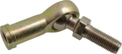 Alinabal - 7/16" ID, 1-1/8" Max OD, 3,800 Lb Max Static Cap, Spherical Rod End - 7/16-20 LH, 5/8" Shank Diam, 1-1/16" Shank Length, Steel with Molded Nyloy Raceway - Caliber Tooling