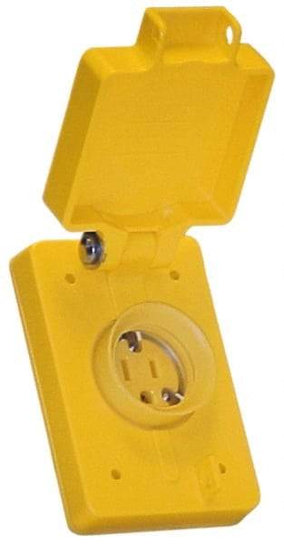 Value Collection - 125 VAC, 15 Amp, 5-15R NEMA, Ungrounded Receptacle - 2 Poles, 3 Wire, Female End, Yellow - Caliber Tooling