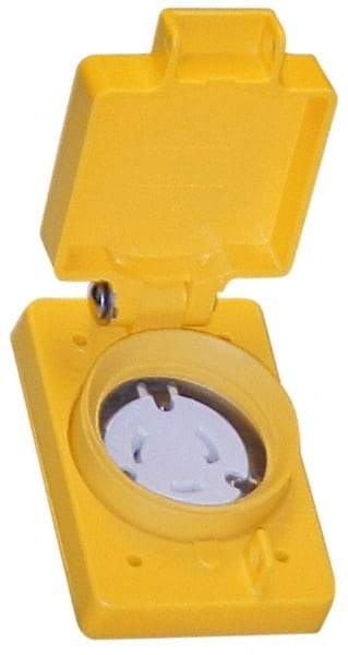 Value Collection - 125 VAC, 30 Amp, L5-30R NEMA, Ungrounded Receptacle - 2 Poles, 3 Wire, Female End, Yellow - Caliber Tooling