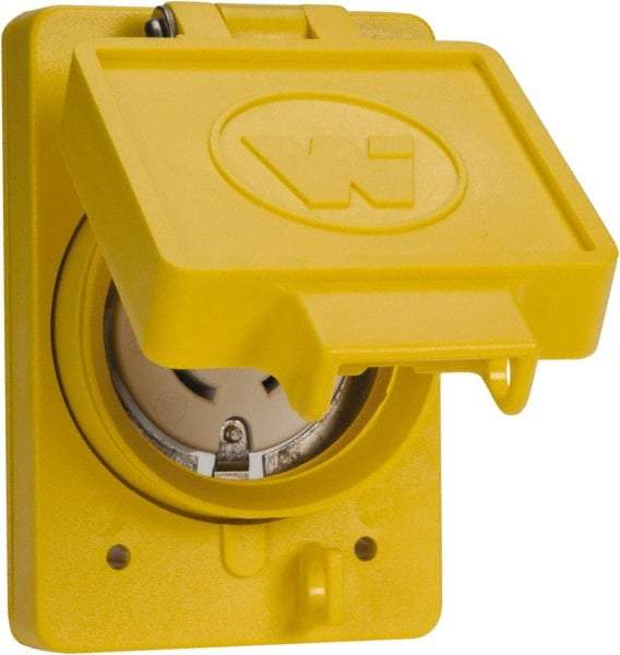 Value Collection - 125/250 VAC, 30 Amp, L14-30R NEMA, Ungrounded Receptacle - 3 Poles, 4 Wire, Female End, Yellow - Caliber Tooling