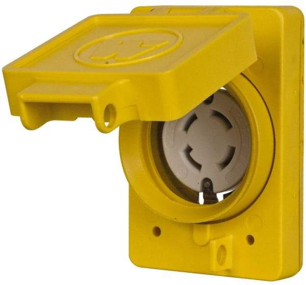 Value Collection - 250 VAC, 30 Amp, L15-30R NEMA, Self Grounding Receptacle - 3 Poles, 3 Wire, Female End, Yellow - Caliber Tooling