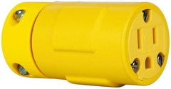 Value Collection - 125 VAC, 15 Amp, 5-15 NEMA, Straight, Ungrounded, Industrial Grade Connector - 2 Pole, 3 Wire, 1 Phase, Rubber, Yellow - Caliber Tooling