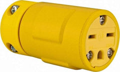 Value Collection - 250 VAC, 15 Amp, 6-15 NEMA, Straight, Ungrounded, Industrial Grade Connector - 2 Pole, 3 Wire, 1 Phase, Rubber, Yellow - Caliber Tooling