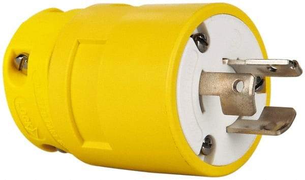 Value Collection - 125/250 VAC, 20 Amp, NonNEMA, Straight, Ungrounded, Industrial Grade Plug - 3 Pole, 3 Wire, 1 Phase, Rubber, Yellow - Caliber Tooling