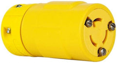 Value Collection - 125 VAC, 15 Amp, L5-15 NEMA, Straight, Ungrounded, Industrial Grade Connector - 2 Pole, 3 Wire, 1 Phase, Rubber, Yellow - Caliber Tooling