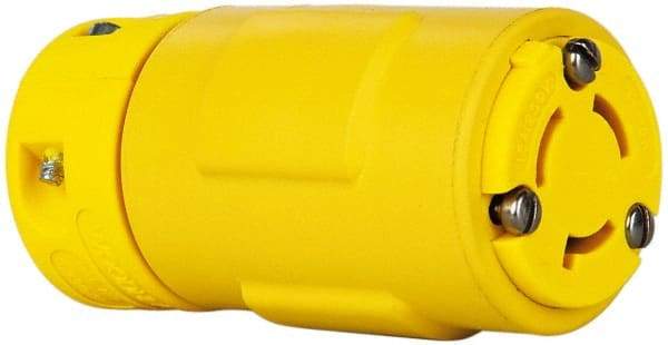 Value Collection - 250 VAC, 15 Amp, L6-15 NEMA, Straight, Ungrounded, Industrial Grade Connector - 2 Pole, 3 Wire, 1 Phase, Rubber, Yellow - Caliber Tooling