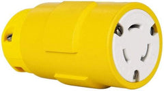 Value Collection - 125 VAC, 20 Amp, L5-20 NEMA, Straight, Ungrounded, Industrial Grade Connector - 2 Pole, 3 Wire, 1 Phase, Rubber, Yellow - Caliber Tooling