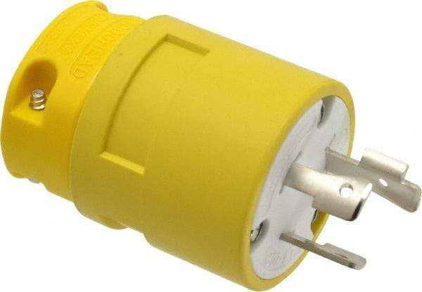 Value Collection - 277 VAC, 20 Amp, L7-20 NEMA, Straight, Ungrounded, Industrial Grade Plug - 2 Pole, 3 Wire, 1 Phase, Rubber, Yellow - Caliber Tooling