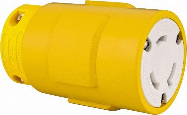 Value Collection - 277 VAC, 30 Amp, L7-30 NEMA, Straight, Ungrounded, Industrial Grade Connector - 2 Pole, 3 Wire, 1 Phase, Rubber, Yellow - Caliber Tooling