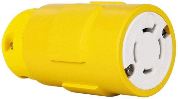 Value Collection - 125/250 VAC, 20 Amp, L14-20 NEMA, Straight, Ungrounded, Industrial Grade Connector - 3 Pole, 4 Wire, 1 Phase, Rubber, Yellow - Caliber Tooling