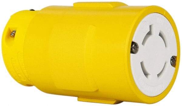 Value Collection - 600 VAC, 30 Amp, L17-30 NEMA, Straight, Ungrounded, Industrial Grade Connector - 3 Pole, 4 Wire, Rubber, Yellow - Caliber Tooling