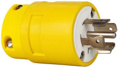 Value Collection - 277/480 VAC, 20 Amp, L22-20 NEMA, Straight, Self Grounding, Industrial Grade Plug - 4 Pole, 5 Wire, 3 Phase, Rubber, Yellow - Caliber Tooling