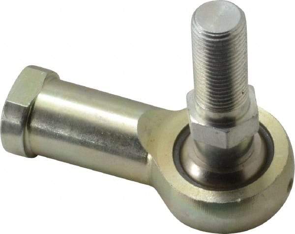 Alinabal - 1/2" ID, 1.3333" Max OD, 6,400 Lb Max Static Cap, Spherical Rod End - 1/2-20 RH, 3/4" Shank Diam, 1-3/16" Shank Length, Steel with Molded Nyloy Raceway - Caliber Tooling