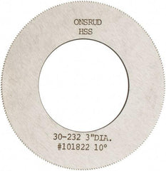 Onsrud - 3" Diam x 0.032" Blade Thickness x 1-5/8" Arbor Hole Diam, 224 Tooth Slitting and Slotting Saw - Arbor Connection, High Speed Steel - Caliber Tooling