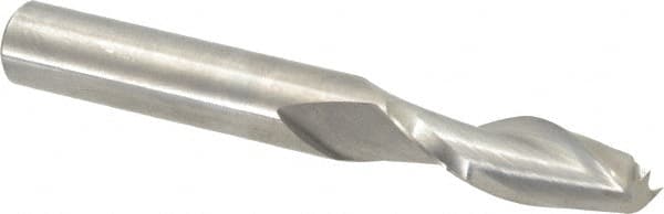 Onsrud - 3/8" Cutting Diam x 1-1/8" Length of Cut, 2 Flute, Upcut Spiral Router Bit - Uncoated, Right Hand Cut, Solid Carbide, 3" OAL x 3/8" Shank Diam, Double Edge, 30° Helix Angle - Caliber Tooling