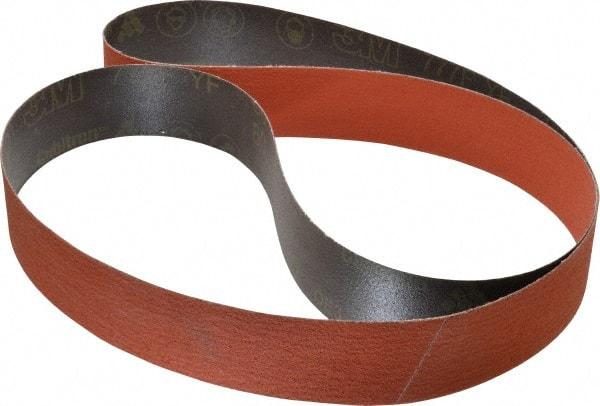 3M - 2" Wide x 72" OAL, 80 Grit, Ceramic Abrasive Belt - Ceramic, Medium, Coated, YF Weighted Cloth Backing, Wet/Dry, Series 777F - Caliber Tooling