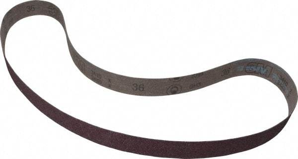 3M - 1-1/2" Wide x 60" OAL, 36 Grit, Aluminum Oxide Abrasive Belt - Aluminum Oxide, Very Coarse, Coated, X Weighted Cloth Backing, Series 341D - Caliber Tooling