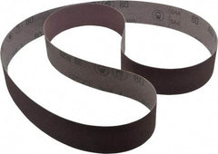 3M - 2" Wide x 72" OAL, 80 Grit, Aluminum Oxide Abrasive Belt - Aluminum Oxide, Medium, Coated, X Weighted Cloth Backing, Series 241D - Caliber Tooling