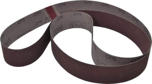 3M - 2" Wide x 72" OAL, 240 Grit, Aluminum Oxide Abrasive Belt - Aluminum Oxide, Very Fine, Coated, X Weighted Cloth Backing, Series 241D - Caliber Tooling