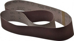 3M - 2-1/2" Wide x 60" OAL, 240 Grit, Aluminum Oxide Abrasive Belt - Aluminum Oxide, Very Fine, Coated, X Weighted Cloth Backing, Series 341D - Caliber Tooling