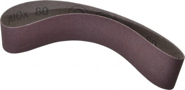 3M - 1-1/2" Wide x 18-15/16" OAL, 80 Grit, Aluminum Oxide Abrasive Belt - Aluminum Oxide, Medium, Coated, X Weighted Cloth Backing, Series 341D - Caliber Tooling