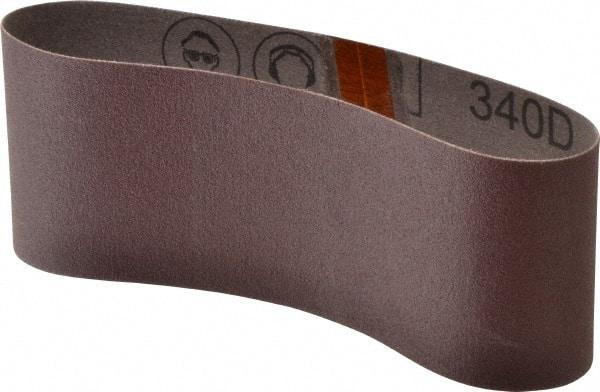 3M - 3" Wide x 18" OAL, 120 Grit, Aluminum Oxide Abrasive Belt - Aluminum Oxide, Fine, Coated, X Weighted Cloth Backing, Series 240D - Caliber Tooling