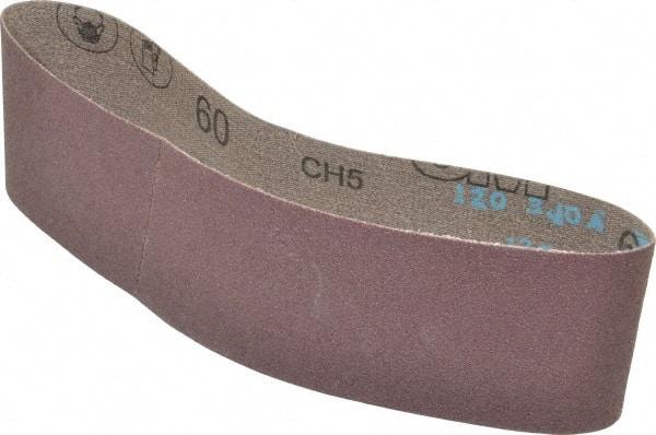 3M - 3" Wide x 21" OAL, 60 Grit, Aluminum Oxide Abrasive Belt - Aluminum Oxide, Medium, Coated, X Weighted Cloth Backing, Series 341D - Caliber Tooling