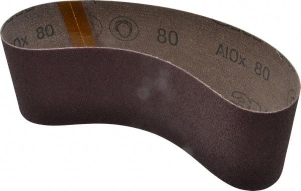 3M - 3" Wide x 21" OAL, 80 Grit, Aluminum Oxide Abrasive Belt - Aluminum Oxide, Medium, Coated, X Weighted Cloth Backing, Series 341D - Caliber Tooling