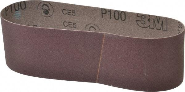 3M - 3" Wide x 24" OAL, 100 Grit, Aluminum Oxide Abrasive Belt - Aluminum Oxide, Fine, Coated, X Weighted Cloth Backing, Series 341D - Caliber Tooling