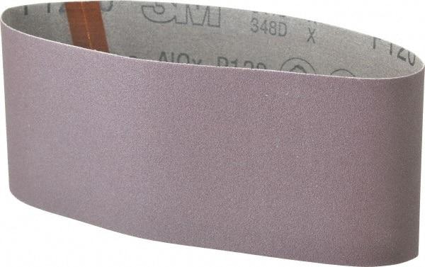 3M - 4" Wide x 21-3/4" OAL, 120 Grit, Aluminum Oxide Abrasive Belt - Aluminum Oxide, Fine, Coated, X Weighted Cloth Backing, Series 341D - Caliber Tooling