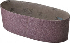 3M - 4" Wide x 24" OAL, 36 Grit, Aluminum Oxide Abrasive Belt - Aluminum Oxide, Very Coarse, Coated, X Weighted Cloth Backing, Series 341D - Caliber Tooling