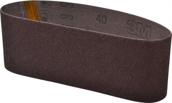 3M - 4" Wide x 24" OAL, 40 Grit, Aluminum Oxide Abrasive Belt - Aluminum Oxide, Coarse, Coated, X Weighted Cloth Backing, Series 341D - Caliber Tooling