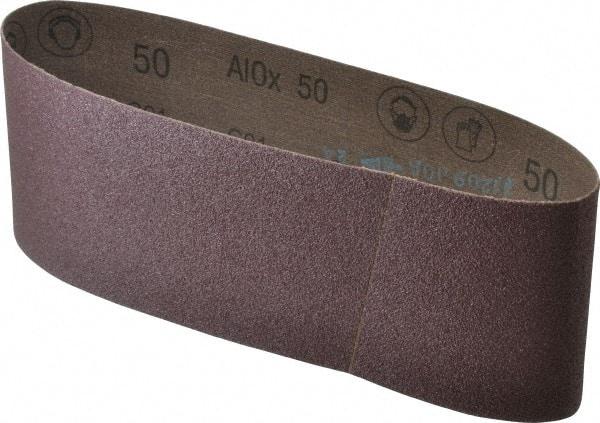 3M - 4" Wide x 24" OAL, 50 Grit, Aluminum Oxide Abrasive Belt - Aluminum Oxide, Coarse, Coated, X Weighted Cloth Backing, Series 341D - Caliber Tooling