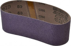 3M - 3" Wide x 21" OAL, 50 Grit, Ceramic Abrasive Belt - Ceramic, Coarse, Coated, Y Weighted Cloth Backing, Series 761D - Caliber Tooling