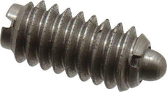 Gibraltar - 1/4-20, 17/32" Thread Length, 0.078" Plunger Projection, Stainless Steel Threaded Spring Plunger - 0.119" Max Plunger Diam, 0.531" Plunger Length, 1 Lb Init End Force, 3.5 Lb Final End Force - Caliber Tooling