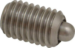 Gibraltar - 1/2-13, 3/4" Thread Length, 0.151" Plunger Projection, Stainless Steel Threaded Spring Plunger - 1/4" Max Plunger Diam, 0.75" Plunger Length, 5 Lb Init End Force, 28.5 Lb Final End Force - Caliber Tooling