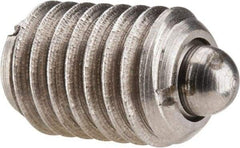 Gibraltar - 1/2-13, 3/4" Thread Length, 0.151" Plunger Projection, Stainless Steel Threaded Spring Plunger - 1/4" Max Plunger Diam, 0.75" Plunger Length, 1.75 Lb Init End Force, 5.5 Lb Final End Force - Caliber Tooling