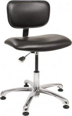 Bevco - Clean Room Swivel Chair - 20" Wide x 17" Deep, Vinyl Seat, Black - Caliber Tooling