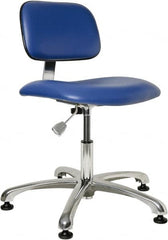 Bevco - Clean Room Swivel Chair - 20" Wide x 17-1/4" Deep, Vinyl Seat, Blue - Caliber Tooling