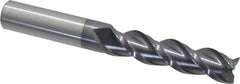 Accupro - 1/2", 3 Flute, Single End, Solid Carbide, 0.02" Corner Radius End Mill - 4" OAL, 40° Helix, Right Hand Flute, 2" LOC, Right Hand Cut - Caliber Tooling