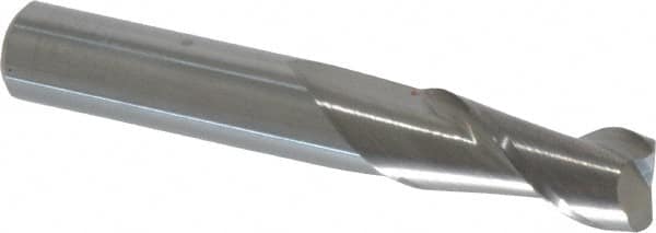 Accupro - 3/8", 2 Flute, Single End, Solid Carbide, 0.045" Corner Radius End Mill - 2-1/2" OAL, 40° Helix, Right Hand Flute, 7/8" LOC, Right Hand Cut - Caliber Tooling