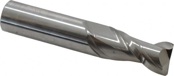 Accupro - 3/4", 2 Flute, Single End, Solid Carbide, 0.03" Corner Radius End Mill - 4" OAL, 40° Helix, Right Hand Flute, 1-1/2" LOC, Right Hand Cut - Caliber Tooling