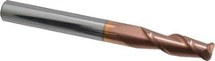 Accupro - 1/4", 2 Flute, Single End, Solid Carbide, 0.06" Corner Radius End Mill - 2-1/2" OAL, 40° Helix, Right Hand Flute, 3/4" LOC, Right Hand Cut - Caliber Tooling