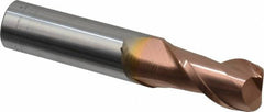 Accupro - 3/4", 2 Flute, Single End, Solid Carbide, 1/8" Corner Radius End Mill - 4" OAL, 40° Helix, Right Hand Flute, 1-1/2" LOC, Right Hand Cut - Caliber Tooling