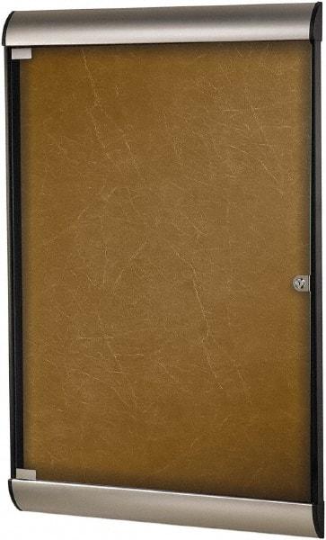 Ghent - 70-1/4" Wide x 36" High Enclosed Cork Bulletin Board - Natural Cork, Aluminum Frame - Caliber Tooling